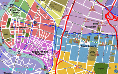 Najlepšie oblasti na mape Bangkoku