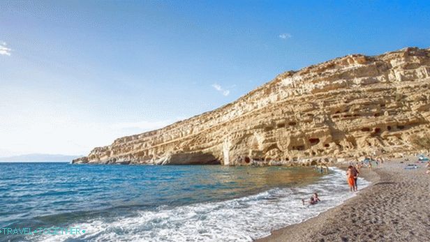 Pláž Matala na Kréte
