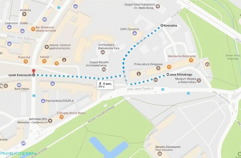 Branicki Route - Mapa