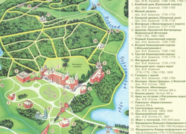 Tsaritsino Park Mapa