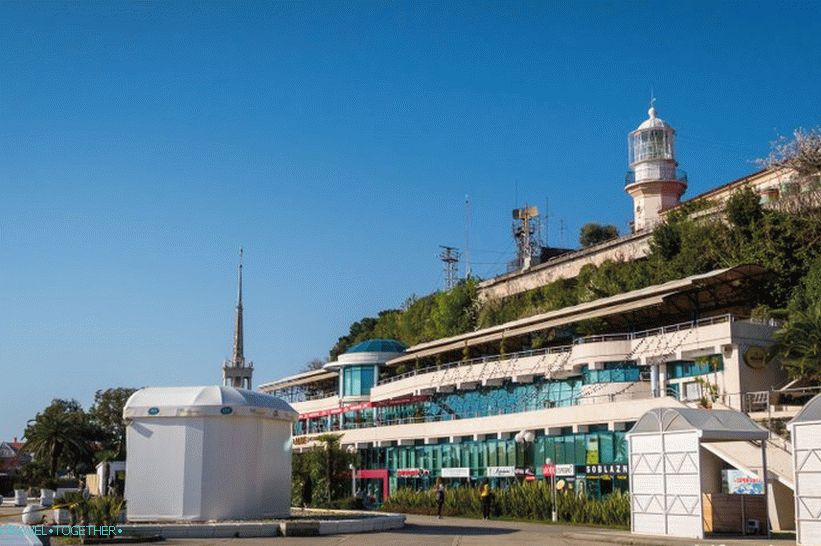 Centrálna nábrežie Soči - najľudnatejšie miesto
