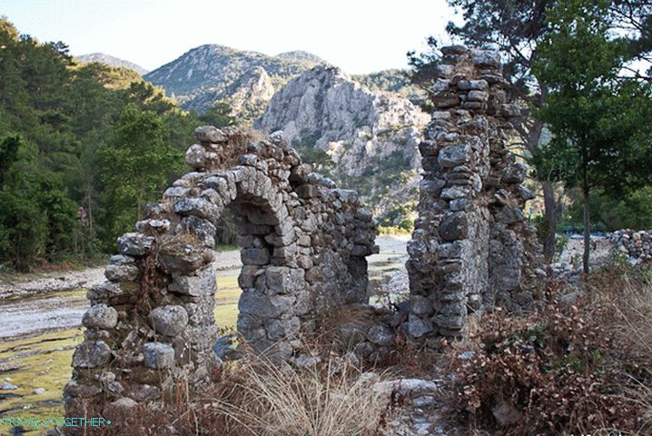 Mesto Olympos na ľavom brehu rieky Ulupinar.