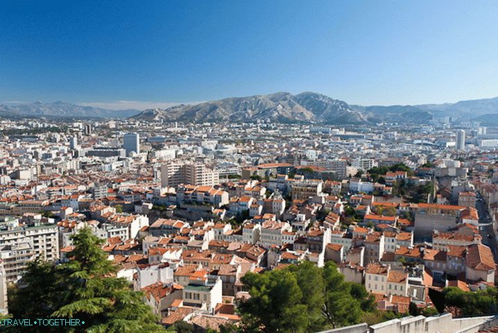 Mesto Marseille s vtáčou perspektívou