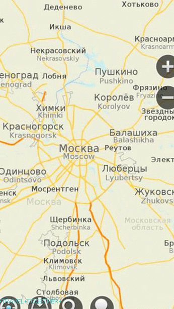 Program MapsWithMe. Vektorová mapa oblasti Moskvy