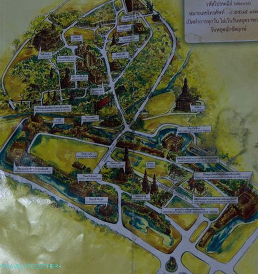 Mapa historického parku Kampeng Pet (klikateľná)