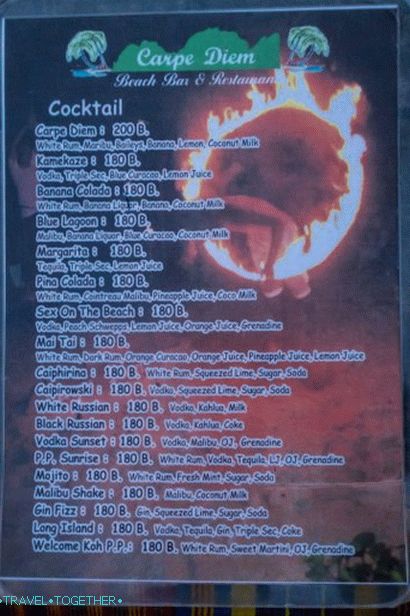 Cafe Carpe Diem na ostrove Phi Phi a večerná ohňová show