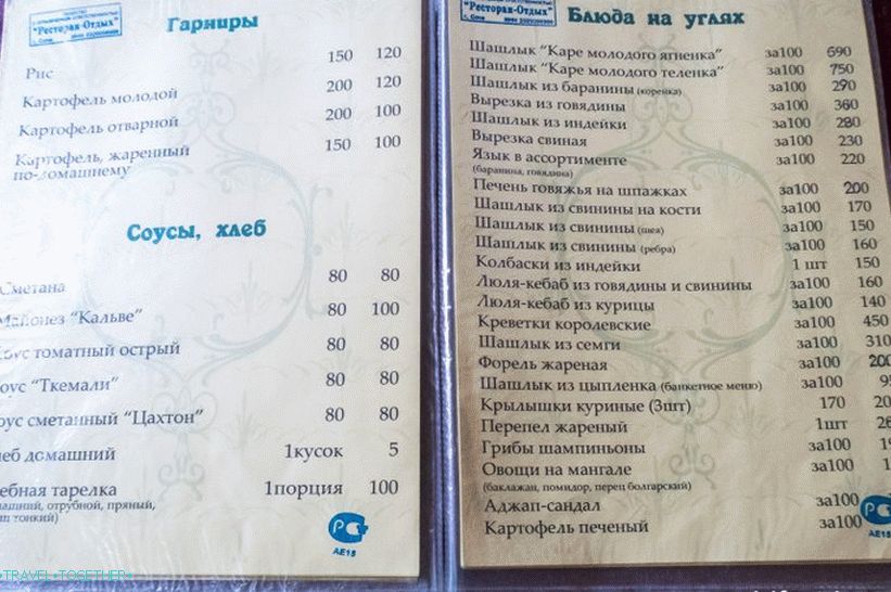 Snake Cafe - jediná inštitúcia na vodopády Zmeikovskie
