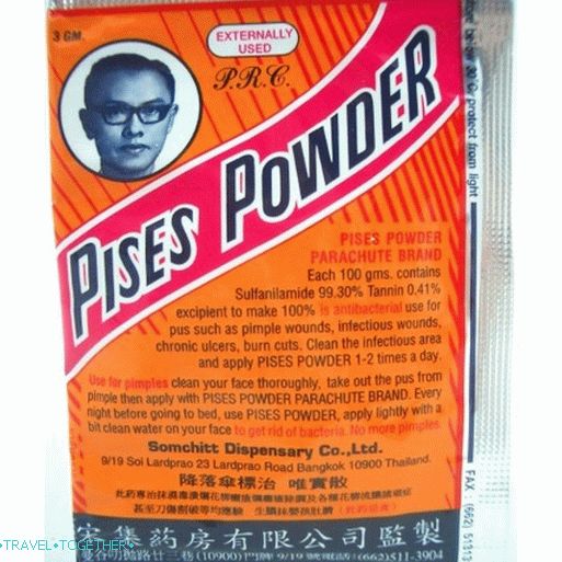 Pises Powder - antiseptický prášok, typ streptotsida