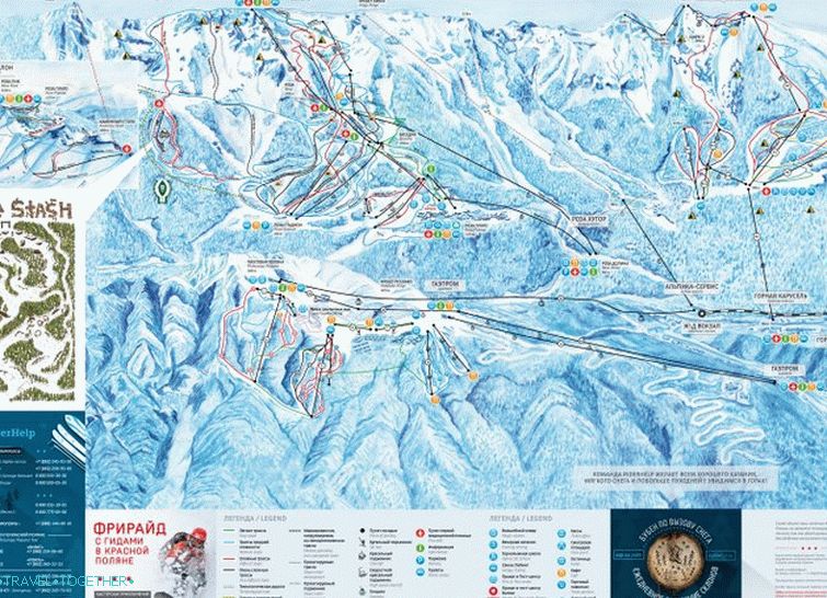 Mapové zjazdovky v Krasnaya Polyana
