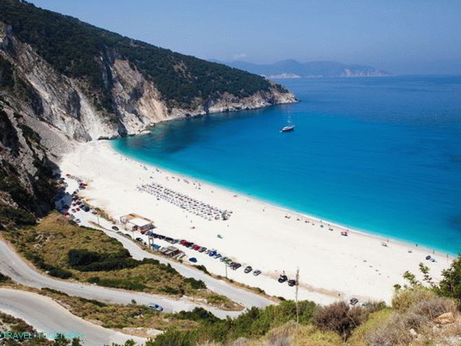 Pláž Myrtos na fotografii Kefalonia