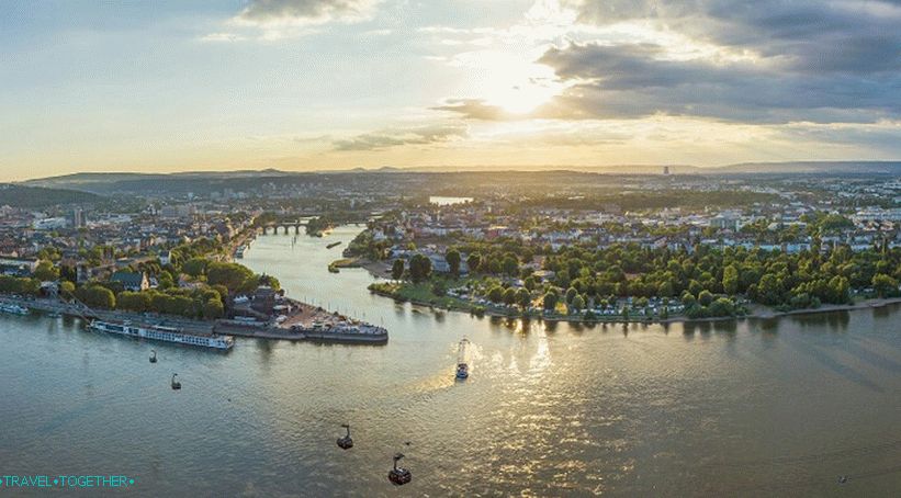 Panoráma Koblenza a údolia Mosely