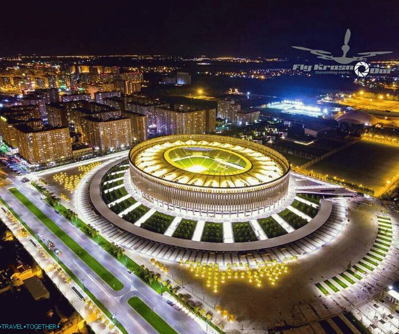 Panoráma Krasnodar a nový štadión. Autor - @fly_krd