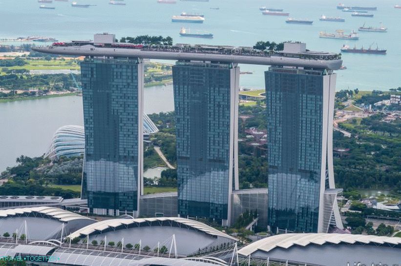 Pohľad na hotel Marina Bay Sands