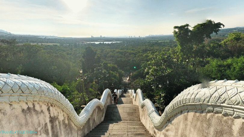 Pattaya, vyhliadka, -, vrch, vedľa, ten, wat yan, chrám