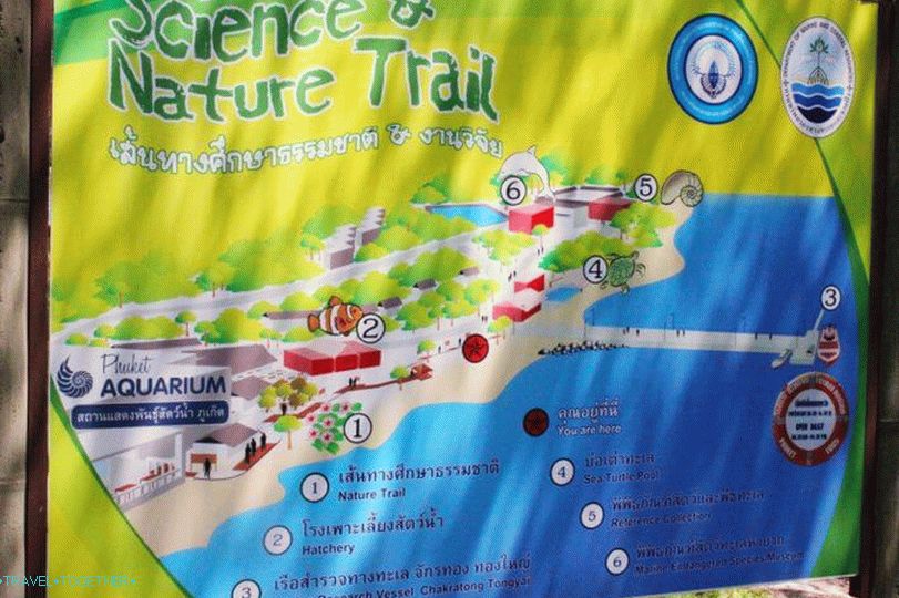 Mapa územia akvária Phuket