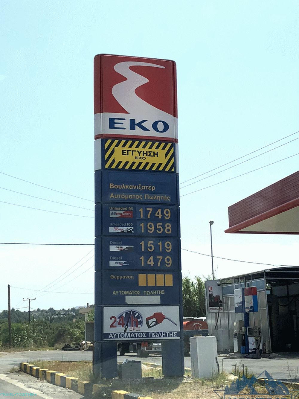 Náklady na benzín na Rodose