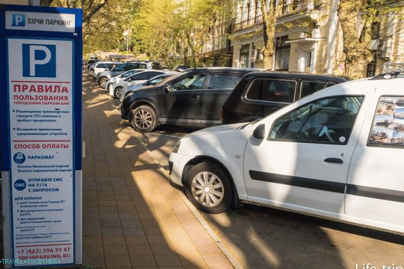 Parkovanie v Soči bolo platené a bezplatné - je to všetko zlé?