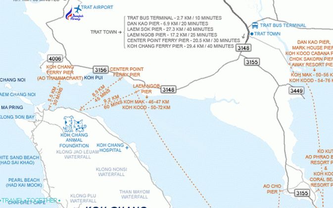 Mapa kotvísk Koh Chang