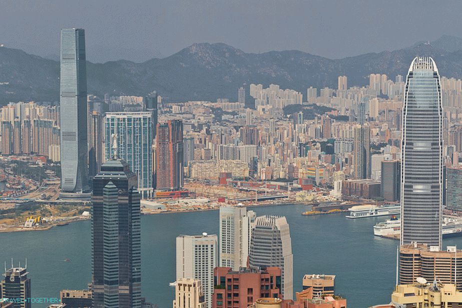 Pohľad z Victoria Peak do Hongkongu