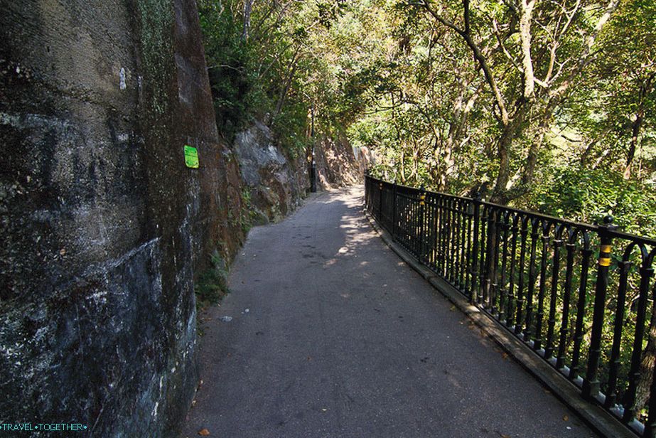 Ranná chodník okolo Victoria Peak, je tu skutočne veľa ľudí.