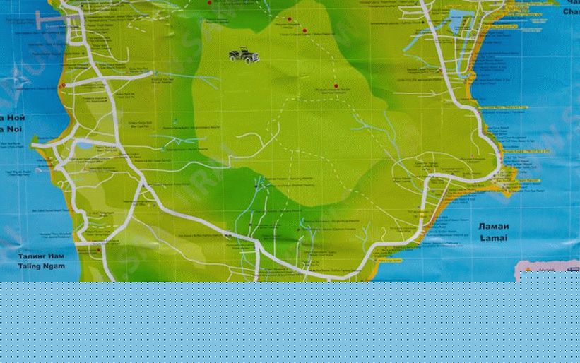 Mapa južnej časti Samui