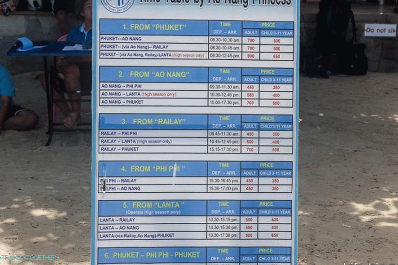 Rozpis lodí Reilly-Krabi-Phuket