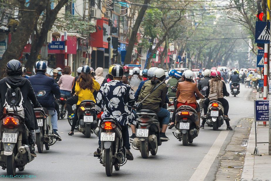 Splashy, bicykel, prostredníctvom, ulica, od, hanoi