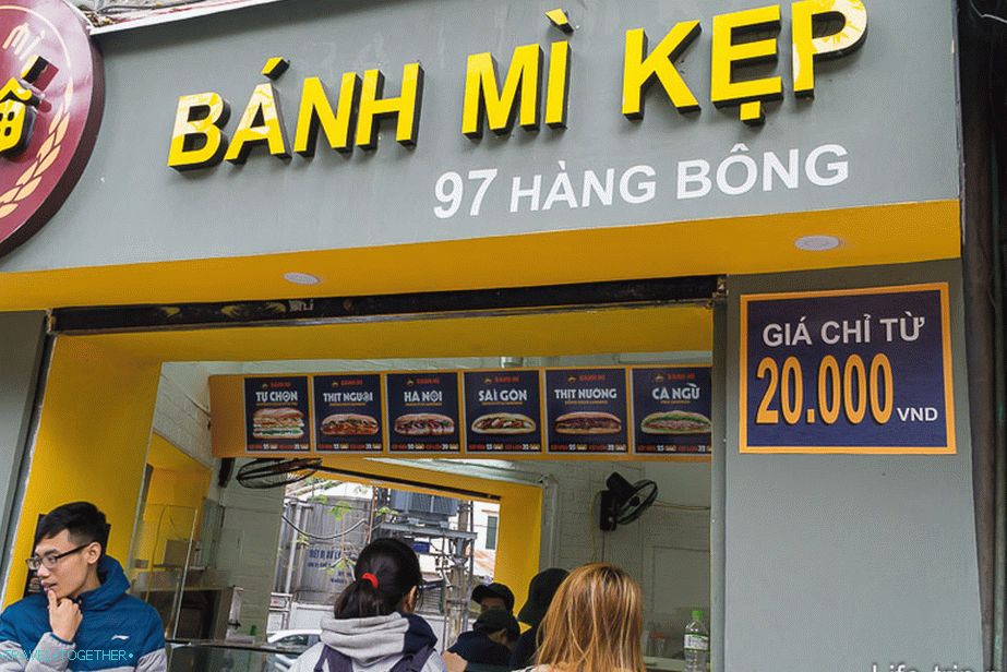 Bagety sendviče v Hanoji od 20 000 dong