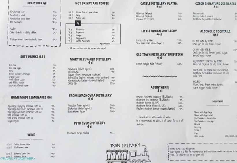 Reštaurácia s vlakmi v Prahe - pivo a atrakcie