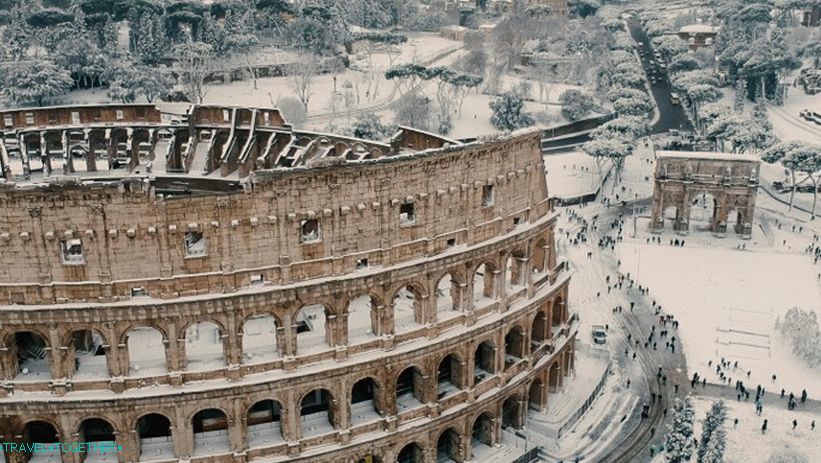 Rím v snehu