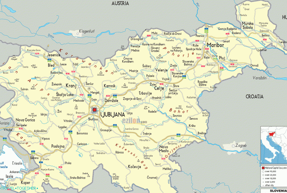 Mapa Slovinska