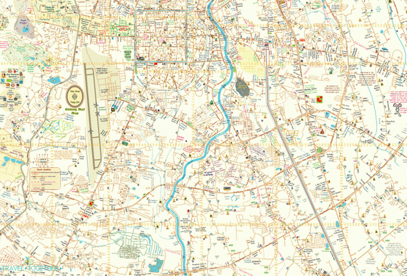 Mapa južnej časti mesta Chiang Mai