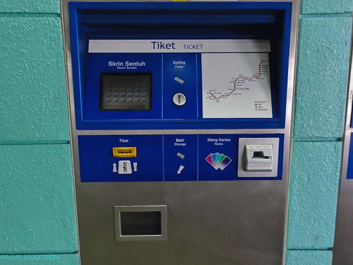 Automat na lístky, metro LRT v Kuala Lumpur